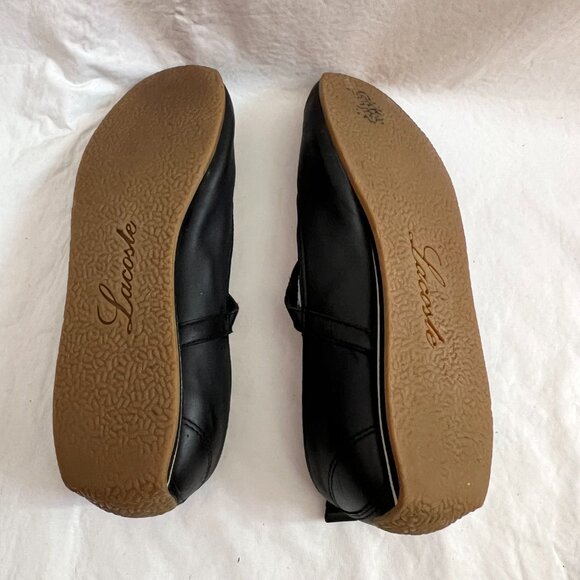 Lacoste mary jane shoes flat sneaker black leather ankle strap womens 8 y2k - Picture 8 of 12